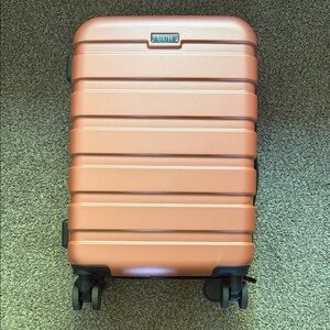 Rose Gold Hardside Carry-On Travel Suitcase